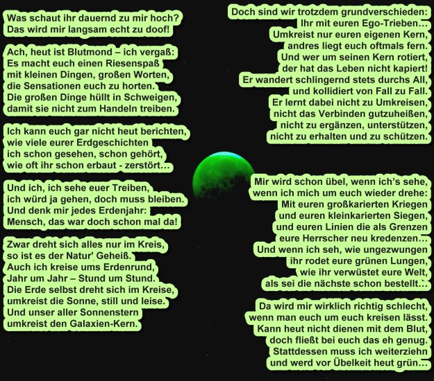 Gesicht-Gedicht Mond